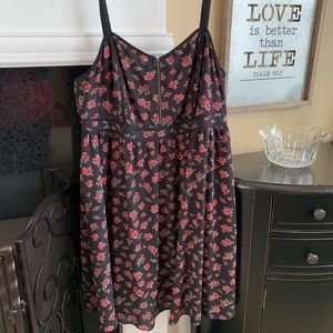 Torrid red flower baby doll dress